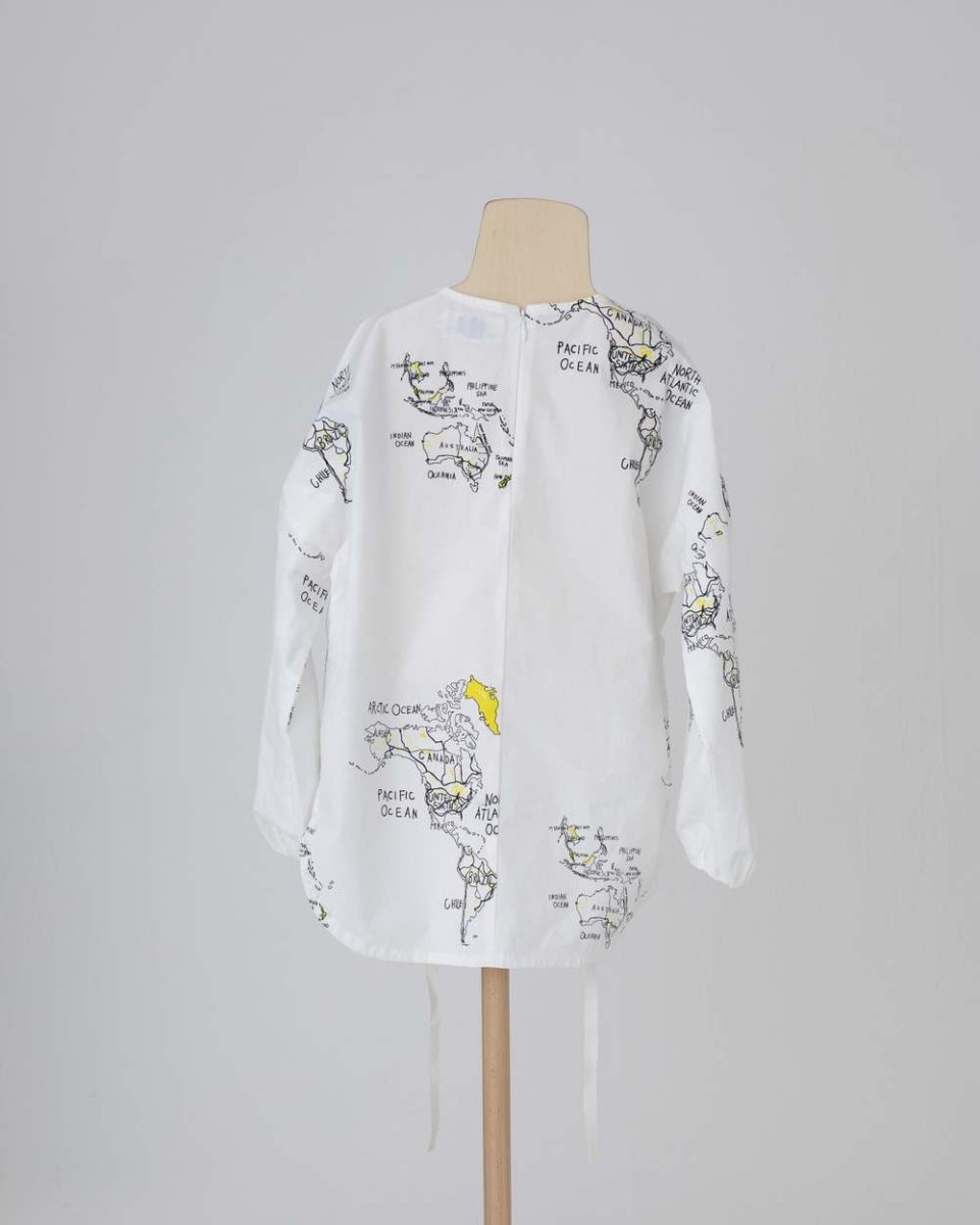 folk made フォークメイド マップシャツ map pattern shirt / white