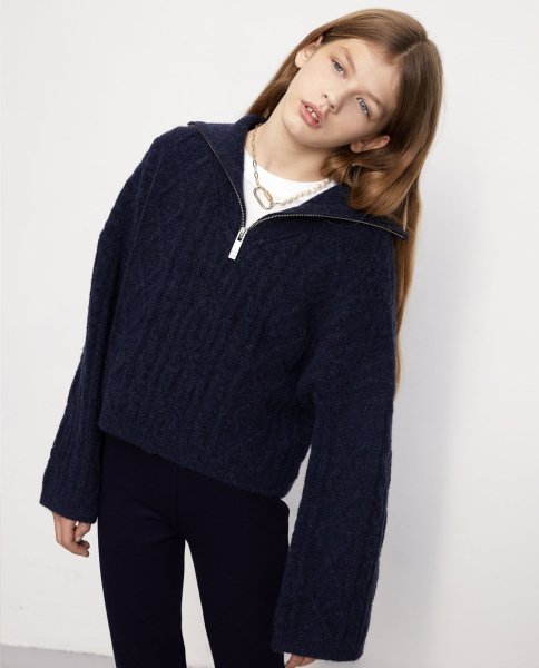 LES COYOTE DE PARIS レコヨーテドゥパリ セーラージップケーブルニット ROISIN PULLOVER /NAVY