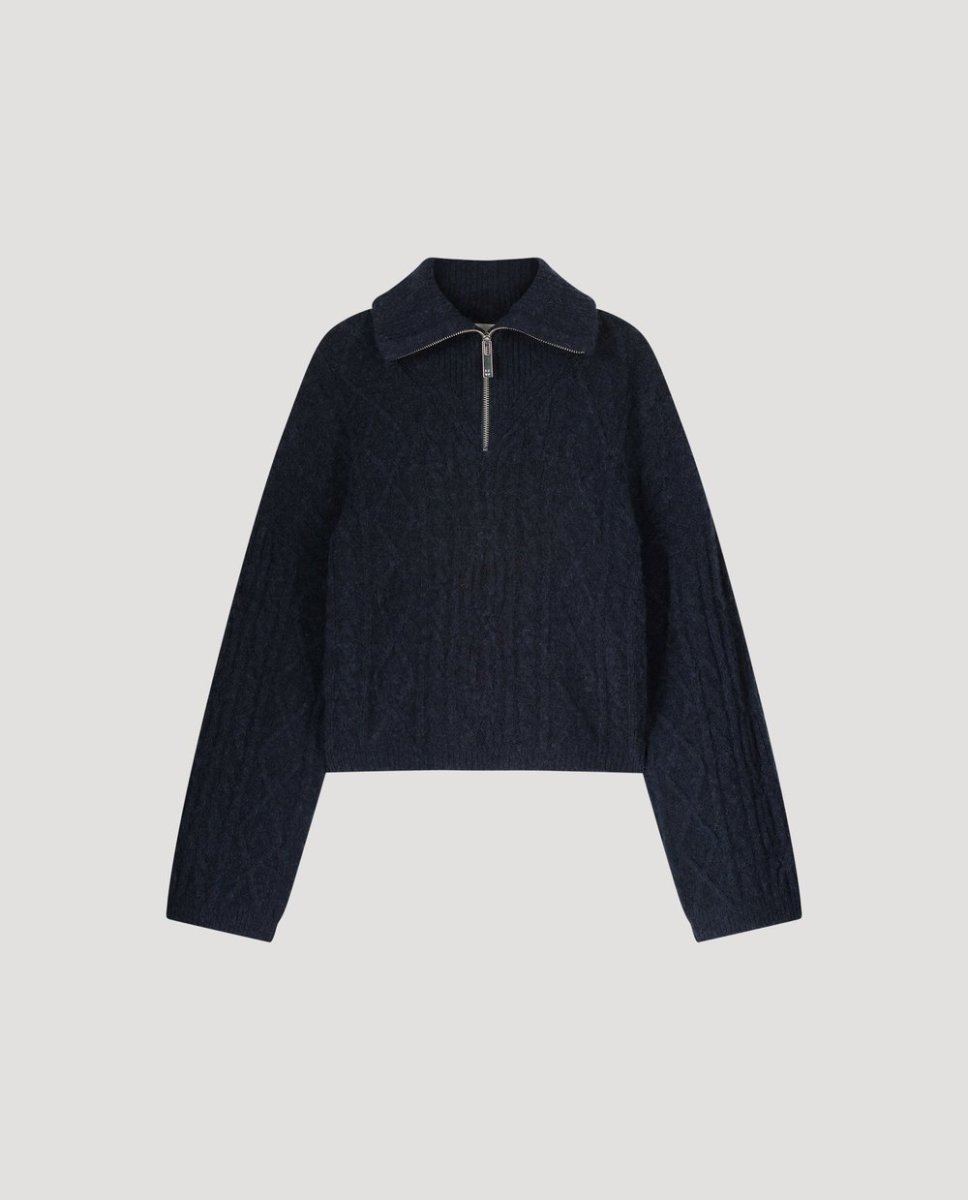 LES COYOTE DE PARIS レコヨーテドゥパリ セーラージップケーブルニット ROISIN PULLOVER /NAVY