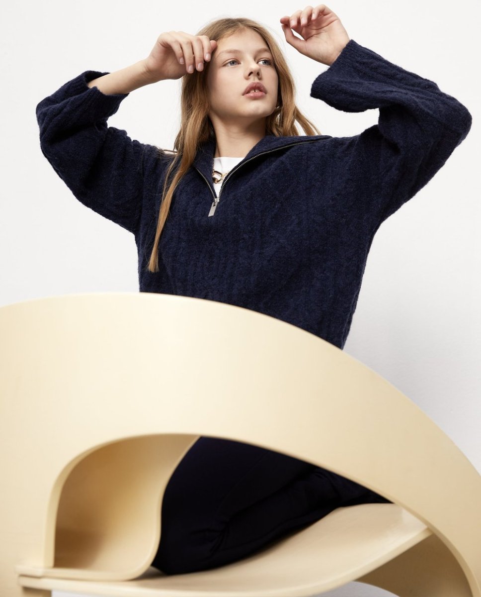 LES COYOTE DE PARIS レコヨーテドゥパリ セーラージップケーブルニット ROISIN PULLOVER /NAVY