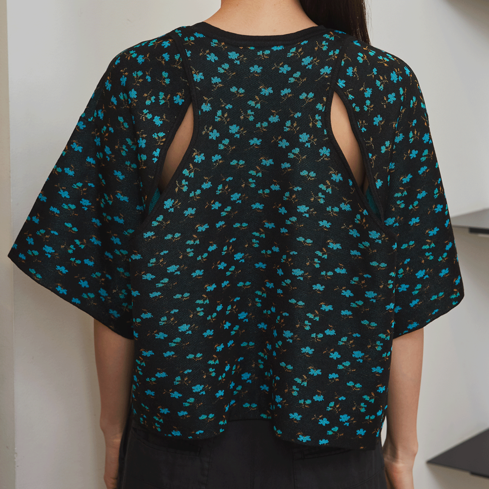 VENIT ヴェニット FLOWER JAQUARD TOPS フラワージャガードトップス