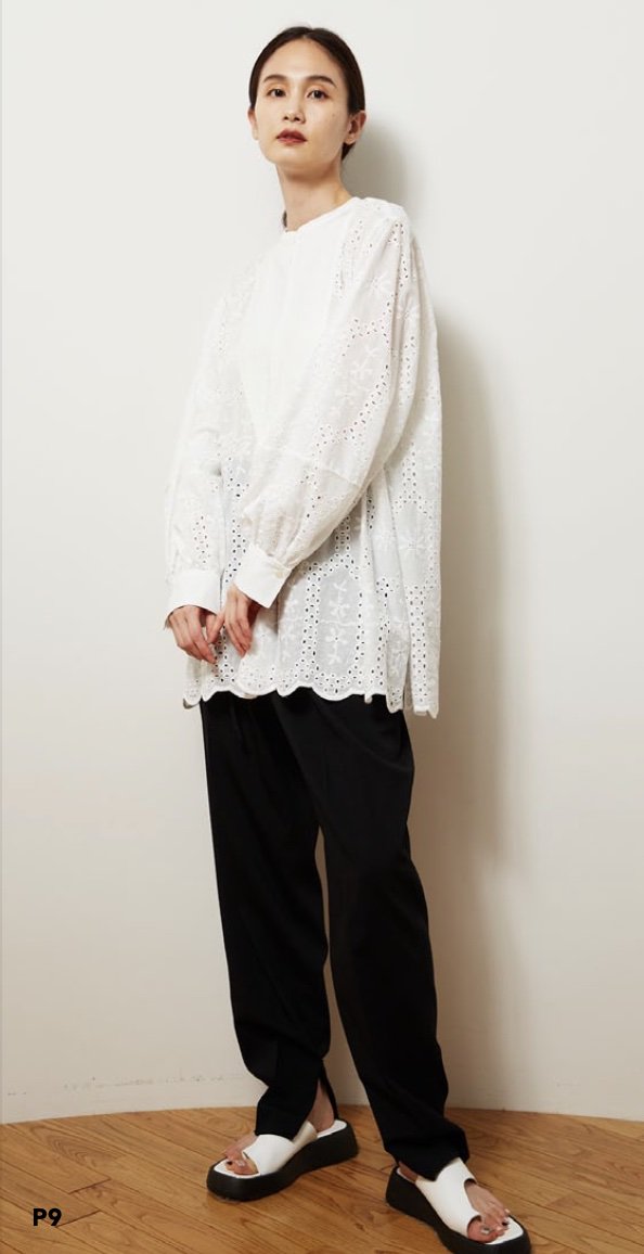 VENIT ヴェニット COTTON LACE EMBROIDERY BLOUSE コットン刺繍ブラウス
