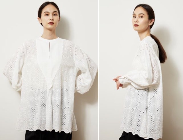 VENIT ヴェニット COTTON LACE EMBROIDERY BLOUSE コットン刺繍ブラウス