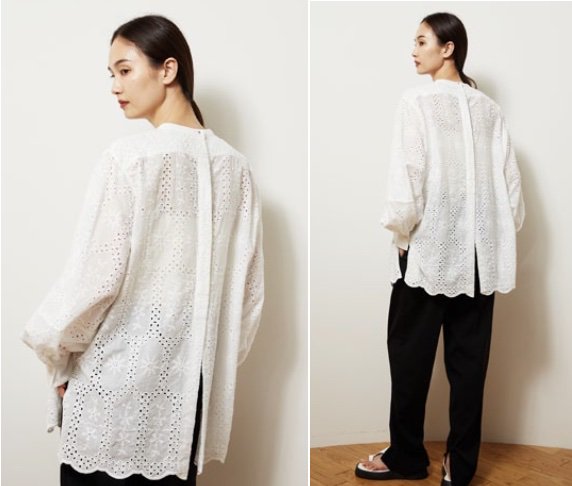 VENIT ヴェニット COTTON LACE EMBROIDERY BLOUSE コットン刺繍ブラウス