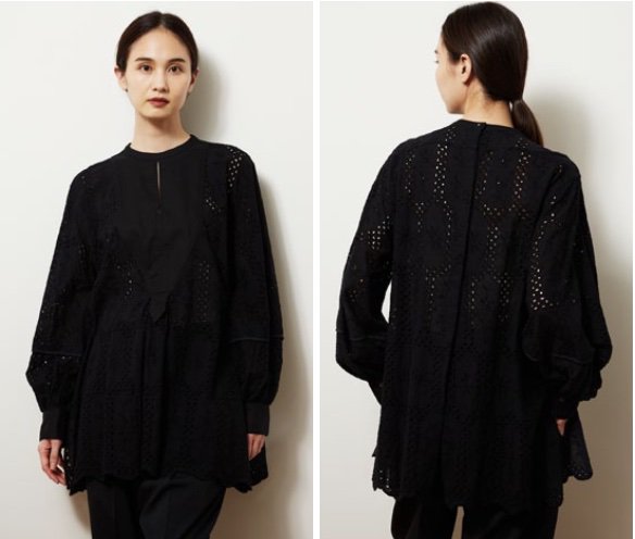VENIT ヴェニット COTTON LACE EMBROIDERY BLOUSE コットン刺繍ブラウス