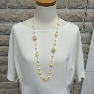 マルチビーズボールのロングネックレス Japanヴィンテージ仕立て