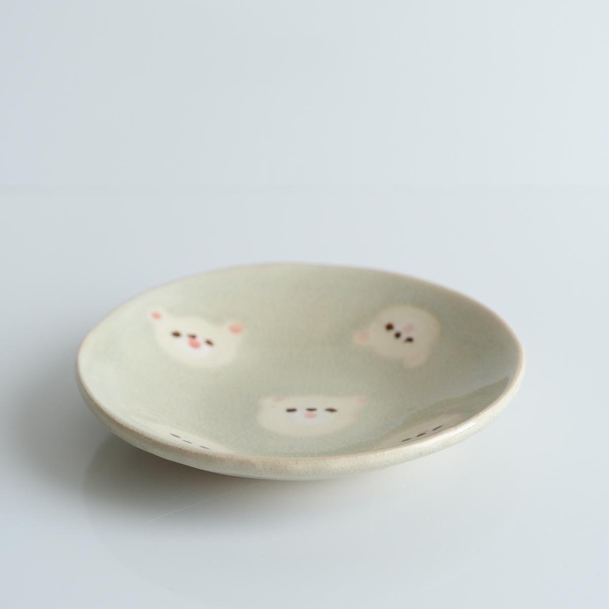 加藤美紀子　器　プレート　ボウル　くま 陶芸作家 加藤美紀子 クマ型リム皿 白｜作家もののうつわ通販