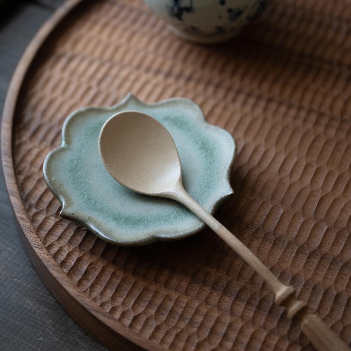 越前自然釉扇花入幅22.5cm 越前自然釉扇花入幅22.5cm