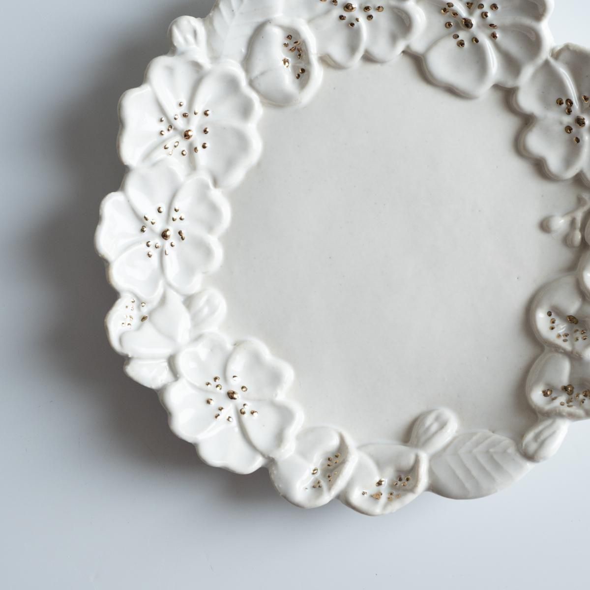 石黒美佐緒（つちのわ） 野ばら／小皿／白金彩 - alltid