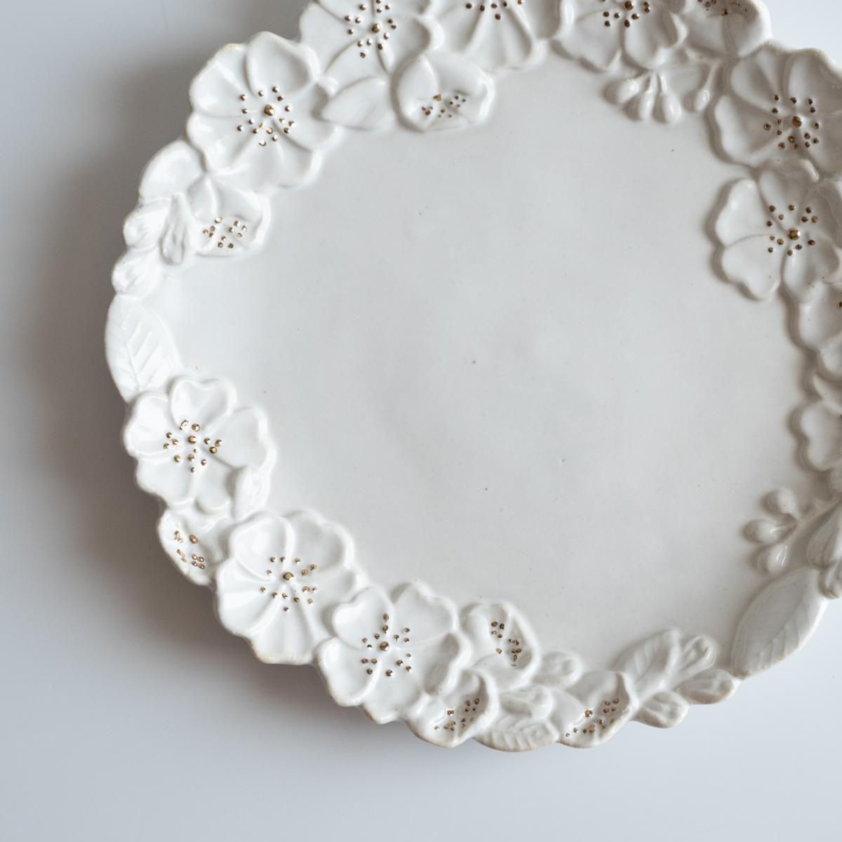 石黒美佐緒（つちのわ） 野ばら／中皿／白金彩 - alltid