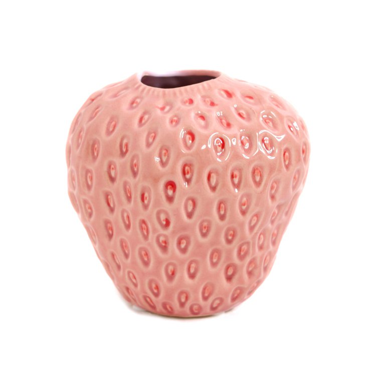 DES POTS(デスポッツ) ストロベリーフラワーベース M ピンク いちご 花瓶