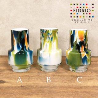 FIDRIO(フィデリオ) COLORI Nouvoフラワーベース ネイビーカーキ系 花瓶 ガラス ミックスカラー