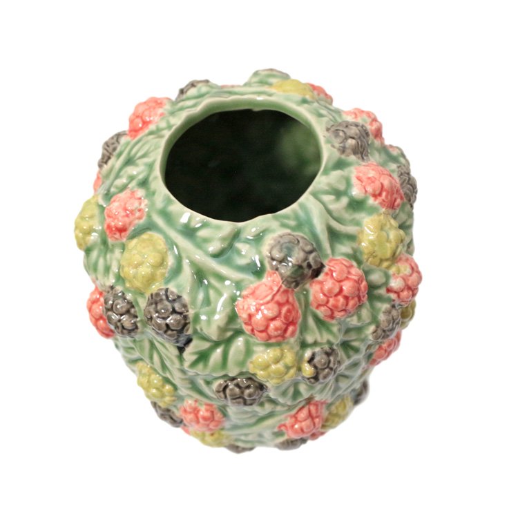 DES POTS(デスポッツ) ブラックベリーフラワーベース グリーン 花瓶 陶器  ミックスベリー ボタニカル