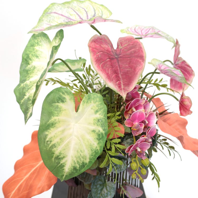 胡蝶蘭とカラジュームのアレンジメント リゾート 造花 アーティフィシャルフラワー