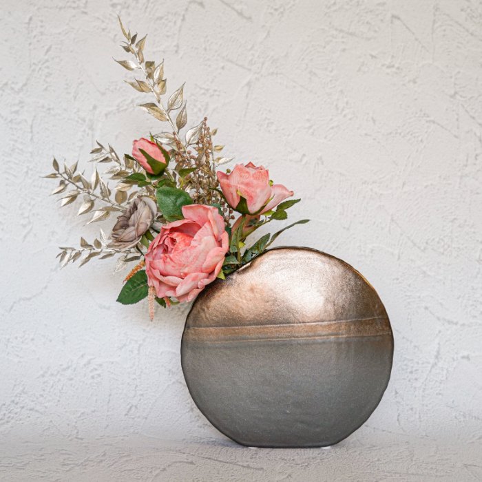 ローズストーン 和風 和 花瓶アレンジメント 造花 アーティフィシャルフラワー