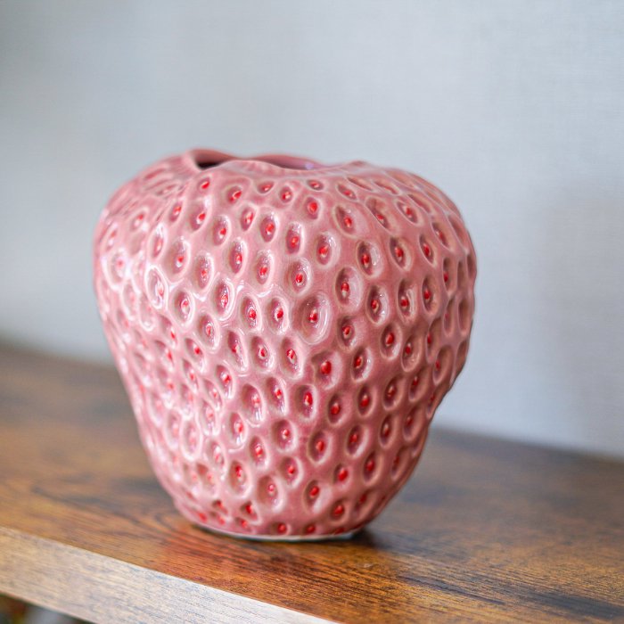 DES POTS(デスポッツ) ストロベリーフラワーベース 【pink】Ｓ・Ｍ・Ｌ・ＬＬ ピンク いちご 花瓶