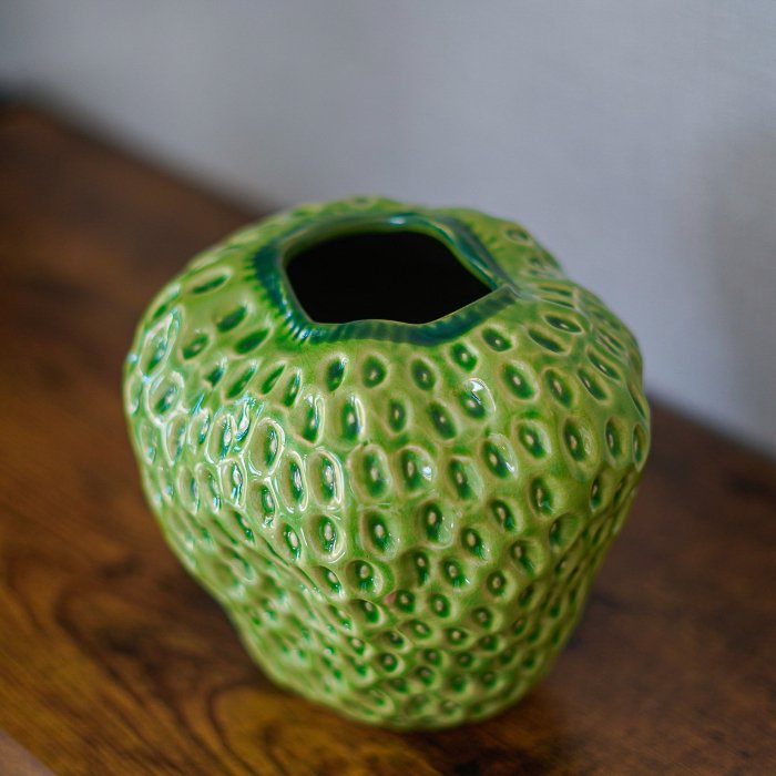 DES POTS(デスポッツ) ストロベリーフラワーベース 【green】Ｓ・Ｌ・ＬＬ グリーン いちご 花瓶