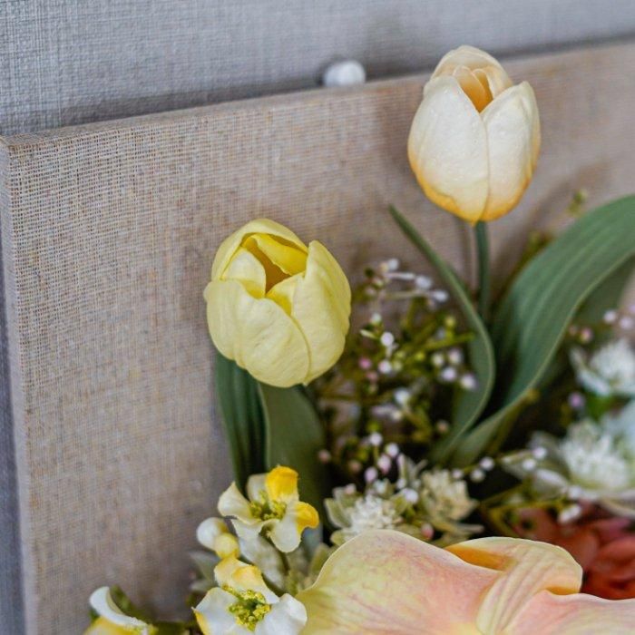 ピオニーとチューリップの2WAYミニブーケ壁掛け/置き型 ボード