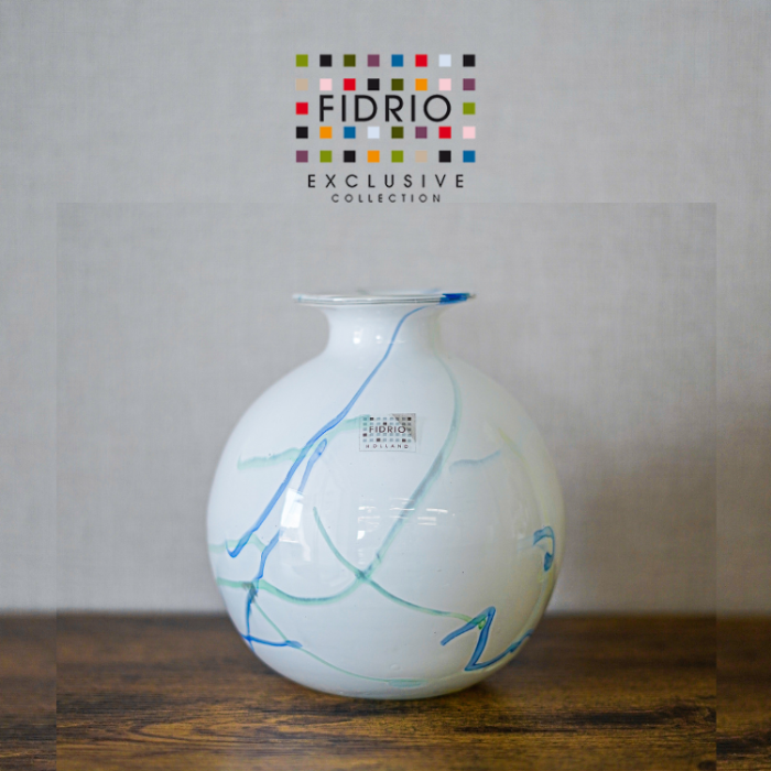 FIDRIO(フィデリオ) Bolvase with neck フラワーベース GRAPHIC 花瓶 ガラス 青