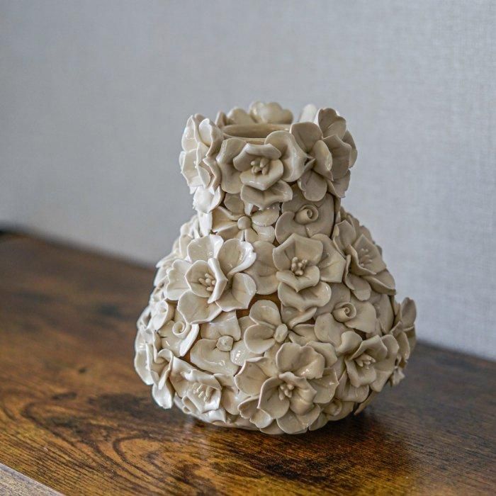 Despots(デスポッツ) Vase deco with flowers ホワイト white