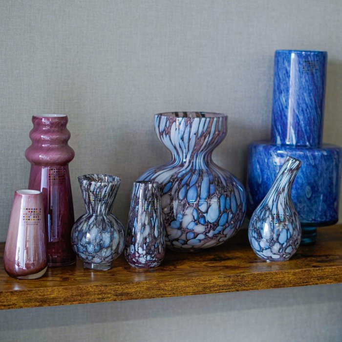 FIDRIO(フィデリオ) VASE NUOVO フラワーベース PURPLE BLUE M/L 花瓶 ガラス 青 紫