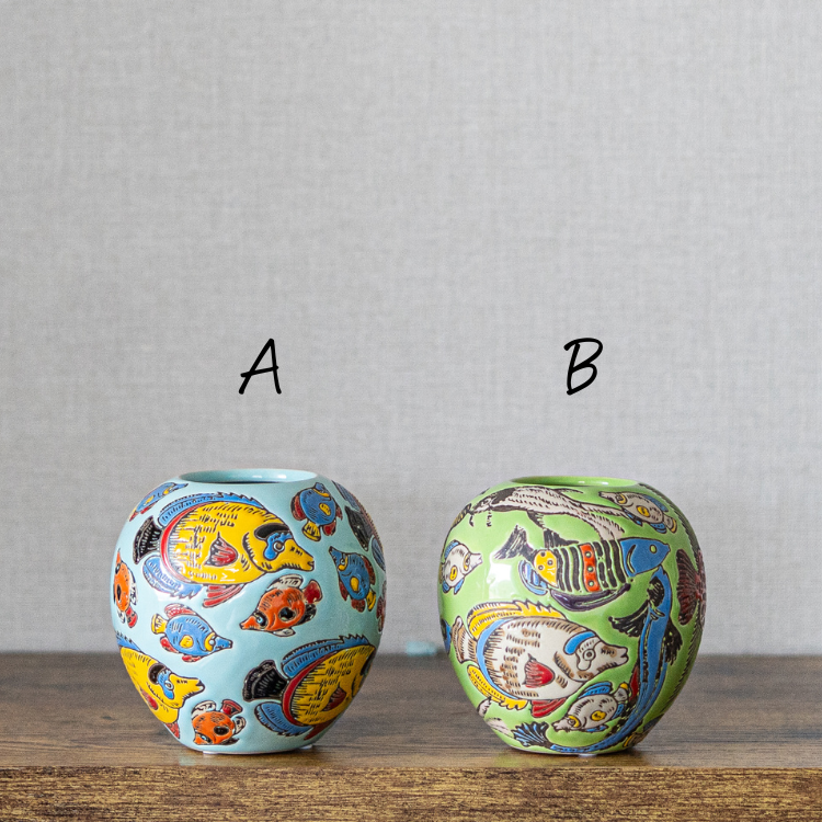 <img class='new_mark_img1' src='https://img.shop-pro.jp/img/new/icons6.gif' style='border:none;display:inline;margin:0px;padding:0px;width:auto;' />Despots(ǥݥå) vase with fish  ƫ ֥롼/꡼