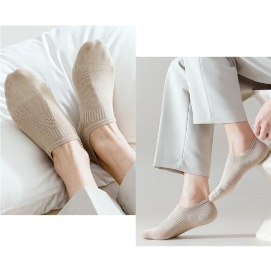 綿100%表糸メンズメッシュスニーカーソックス(25cm-27cm