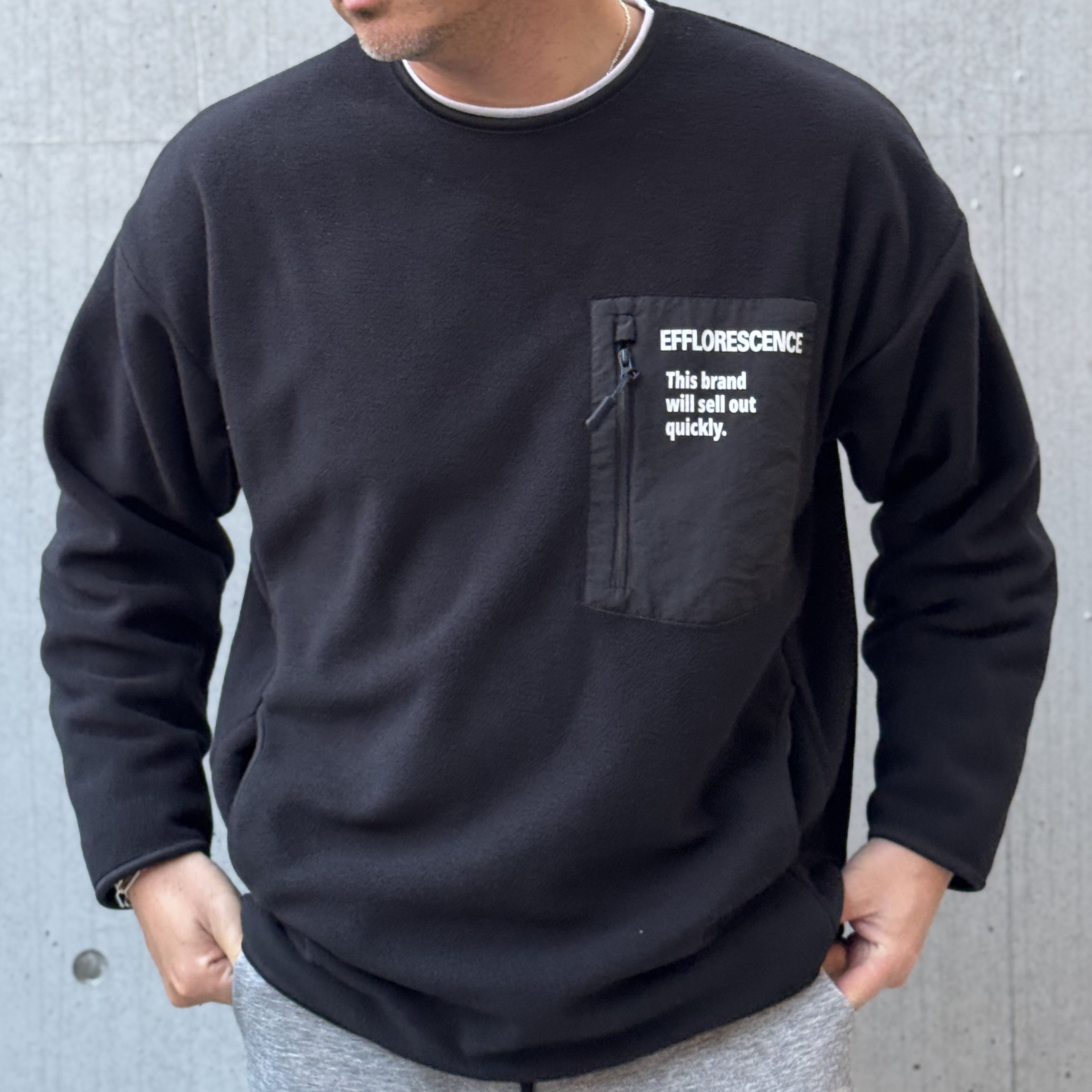 <img class='new_mark_img1' src='https://img.shop-pro.jp/img/new/icons1.gif' style='border:none;display:inline;margin:0px;padding:0px;width:auto;' />EFFLORESCENCEFREECE CREW NECK