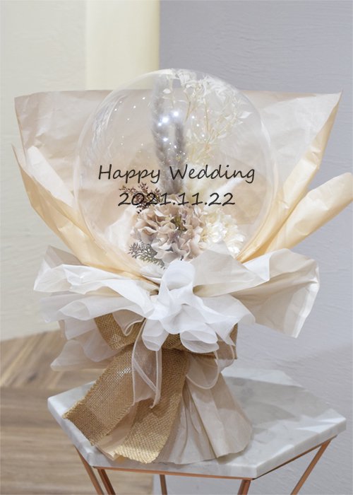 【結婚式 電報/祝電】【Mサイズ】balloon flower beige/バルーンフラワーベージュ