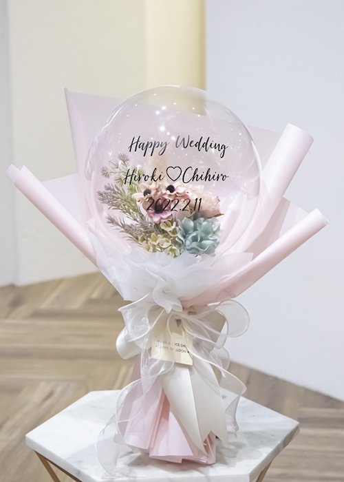 【結婚式 電報/祝電】balloon flower milky pink/バルーンフラワーミルキーピンク