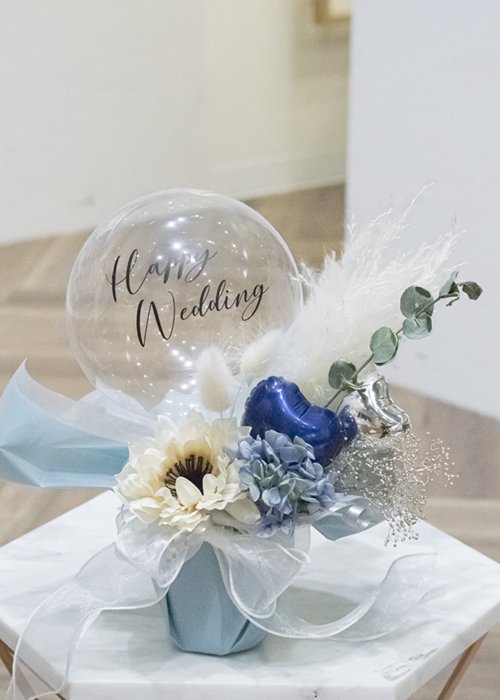 【結婚式 電報/祝電】mini bubble nuance blue/ミニバブルニュアンスブルー