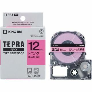 キングジム テプラPROテープ SC12P 桃に黒文字 12mm SC12P