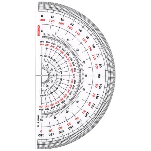 コンサイス 半円分度器 S-12 12cm S-12 - ジムエール -シミズ事務機