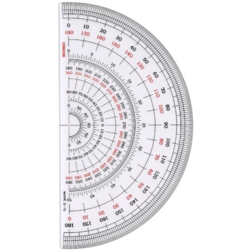 コンサイス 半円分度器 S-15 15cm S-15 - ジムエール -シミズ事務機