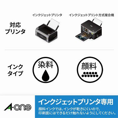 エーワン インクジェット用ラベルシール マット紙 １２面四辺余白付