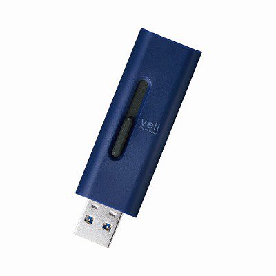 エレコム スライド式ＵＳＢメモリ ＵＳＢ３．２対応 ６４ＧＢ ブルー