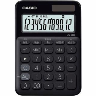 カシオ計算機　カラフル電卓　ＭＷ－Ｃ２０Ｃ－ＢＫ－Ｎ　黒　ＭＷ－Ｃ２０Ｃ－ＢＫ－Ｎ