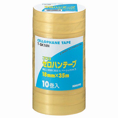 コクヨ セロハンテープ工業用 １８ｍｍ×３５ｍ １０巻入 T-SK18N