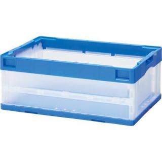 カウネット　折りたたみコンテナ　フタなし　３０Ｌ　ブルー　３１７２－９２７７