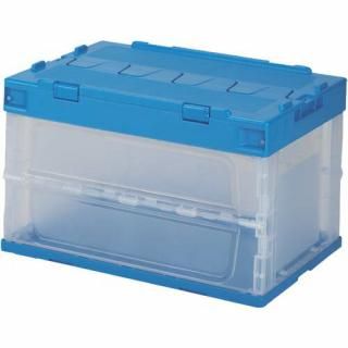 三甲　折りたたみコンテナ　フタ一体型　５０Ｌ　内寸　Ｗ４９２ＸＤ３３４ＸＨ３０７ｍｍ　５５４３１０Ｂ／ＴＭ