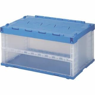 三甲　折りたたみコンテナ　フタ一体型　７５Ｌ　内寸　Ｗ５９９×Ｄ４０４×Ｈ３０７ｍｍ　５５４７２０ＴＭＢＬ