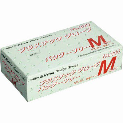 共和 プラスチックグローブ Ｎｏ．３８０ 粉なし Ｍサイズ １００枚 LH