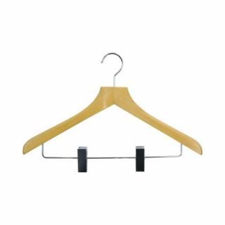 ニーズ　木製ハンガー　クリップ付き　ナチュラル　Ｗ４３０×Ｄ２５×Ｈ２６０　Ｈ－５４３１