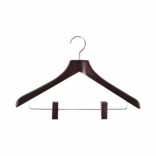 ニーズ　木製ハンガー　クリップ付き　ダークブラウンＷ４３０×Ｄ２５×Ｈ２６０　Ｈ－５４３１Ｂ
