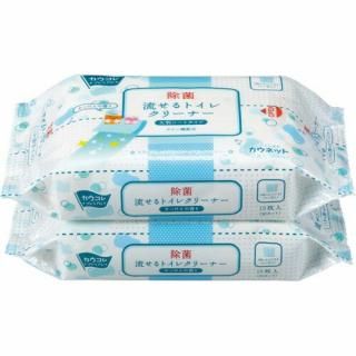 カウネット　流せるトイレクリーナー大判シートタイプ　せっけん　１５枚入×２　３６９４－３２５８
