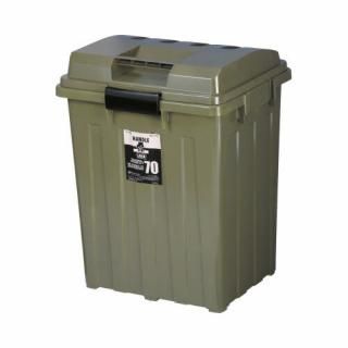 新輝合成　連結ハンドルペール　カーキグリーン　７６Ｌ　０２０６２０