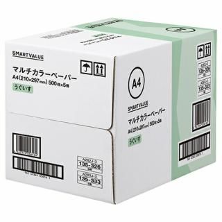 スマートバリュー カラーペーパーA4 うぐいす 2500枚 A263J-3入数：　1