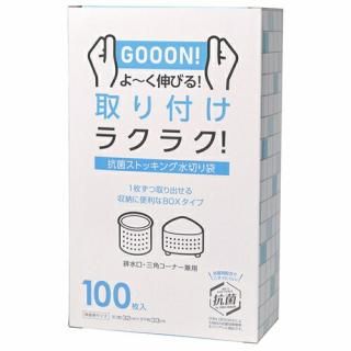 ストリックスデザイン 抗菌ストッキング水切り袋 兼用 100枚 BOX入数：　1