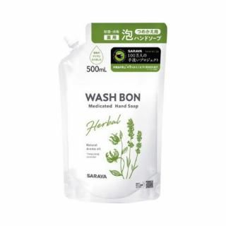 サラヤ　ウォシュボンハーバル薬用泡ハンドソープ　詰替用　５００ｍｌ　２３５４６