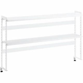 林製作所　デスク周りデスクラック２段　Ｗ１４００スノーホワイト　１３－００４ＭＨ－８